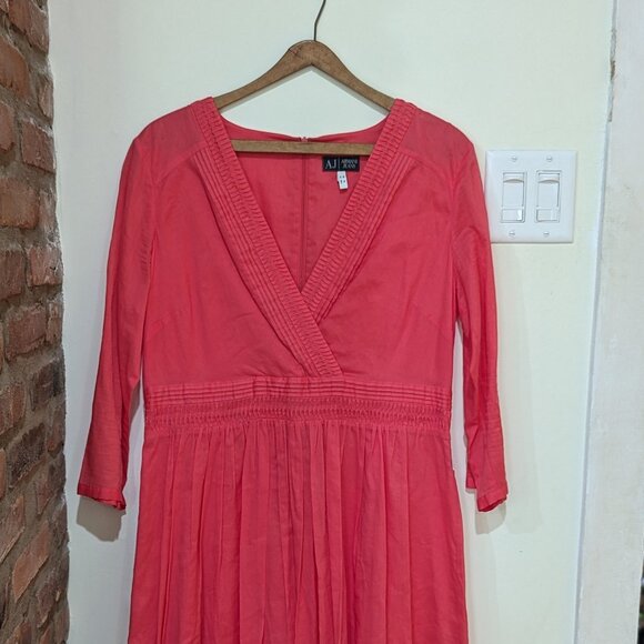 Armani Jeans - Bright pink midi dress sz 12 - Picture 1 of 7